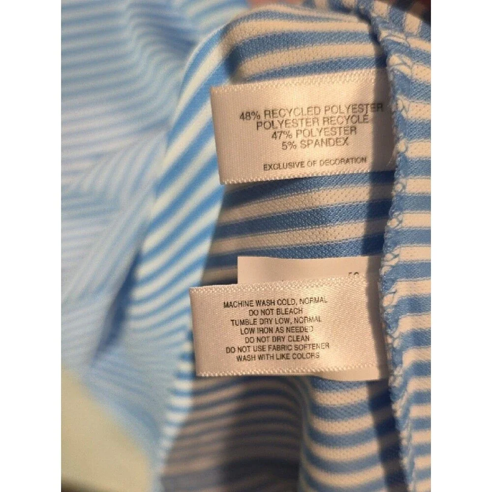 0167 Cutter And Buck Blue &‎ White Striped Polo